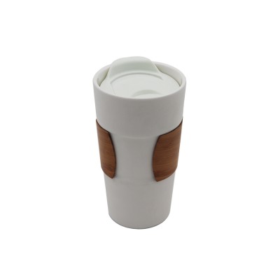 Reusable bamboo coffee cup for water/coffee and tea