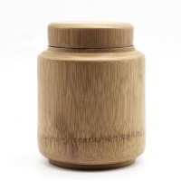 Custom Bamboo Tea Caddy Natural Bamboo Tea Leaf Storage Holder Food Storage Jars With Lids Bamboo Canister