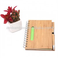 Laser Engraving Bamboo Cover Spiral Notebook