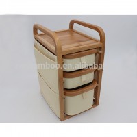 Bamboo Fabric Storage/ Desk Organizer