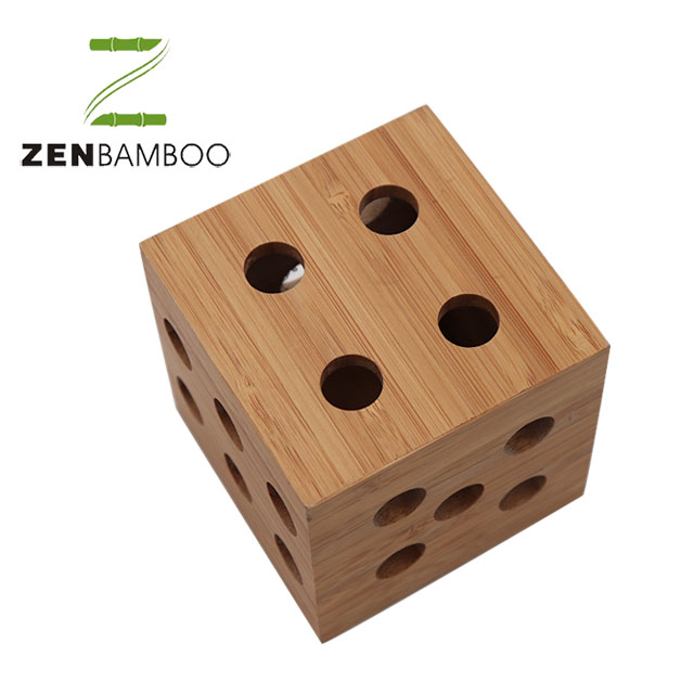 Hollow Square Bamboo Pencil Holder