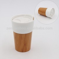 Bamboo Ceramic Coffee Mug with Silicone Lid