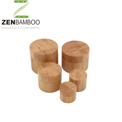 2018 Hot selling bamboo semitransparent glass cream cosmetic jar