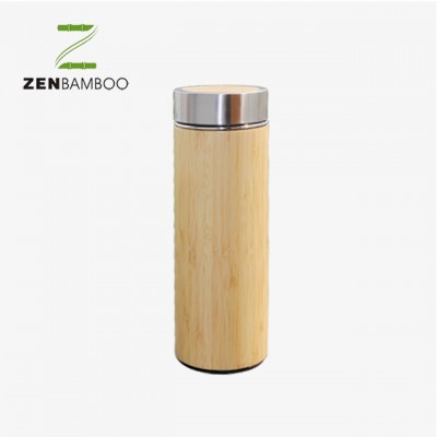 Natural Bamboo Stainless Steel Tea Tumbler with Tea Infuser