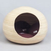 Newest design bamboo round cat dog pet house with bed also hand made pet cages, carriers & houses from Vietnam