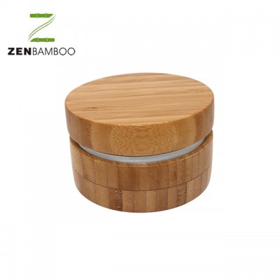 Bamboo Cream Jar with Aluminium Tin  Inner Large Size